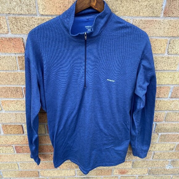 Vintage 2001 Patagonia Capilene 1/4 Zip Long Sleeve Jacket XL Blue - Picture 2 of 11